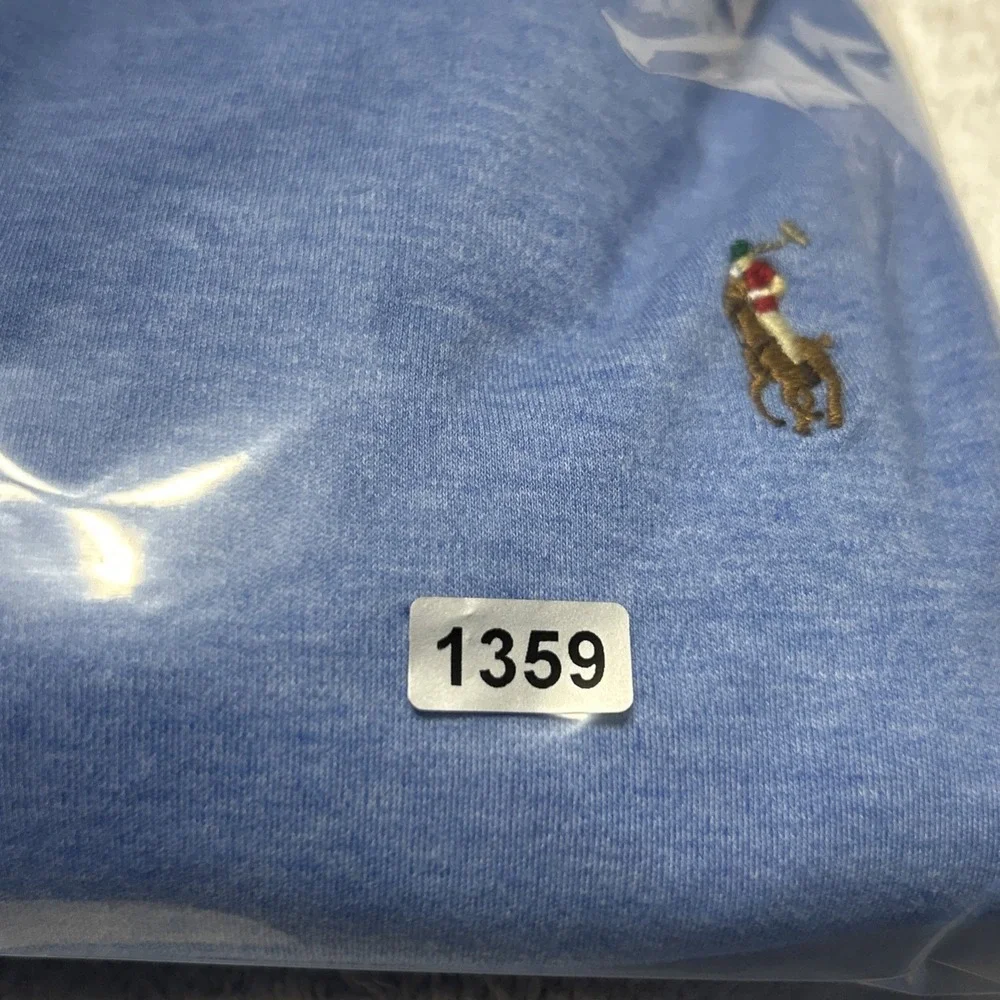 Polo Ralph Lauren Polo Shirt Mens XL/TG Light Blue Custom Fit Heathered  Preppy